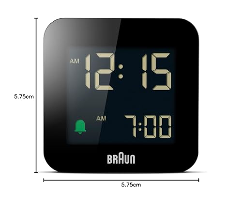 Braun Digital Travel Alarm Clock Black - BC08B