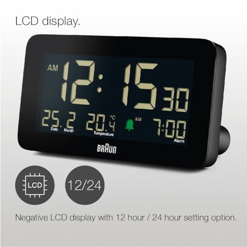 Braun Digital Alarm Clock Black - BC10B