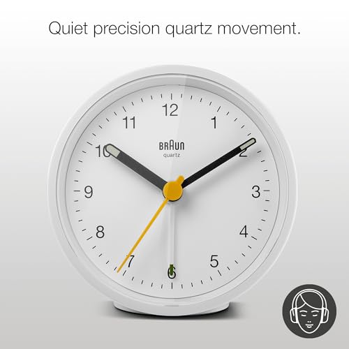 Braun Classic Analogue Alarm Clock White - BC12W