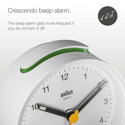 Braun Classic Analogue Alarm Clock White - BC12W