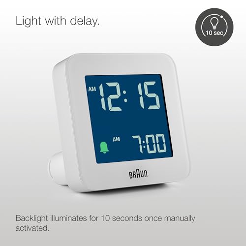 Braun Digital Alarm Clock White - BC09W