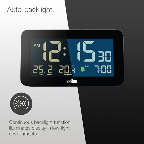 Braun Digital Alarm Clock Black - BC10B