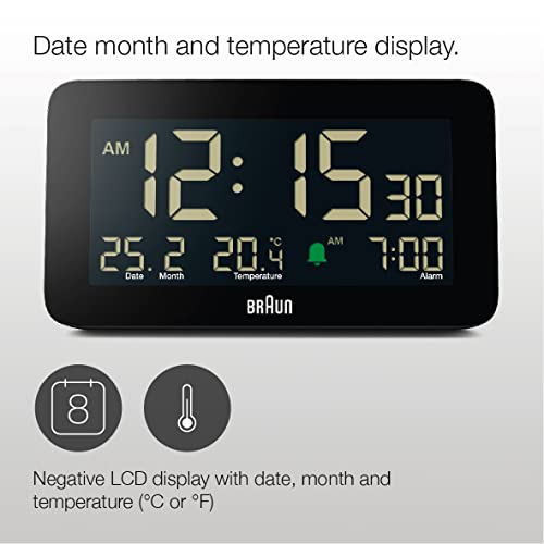 Braun Digital Alarm Clock Black - BC10B