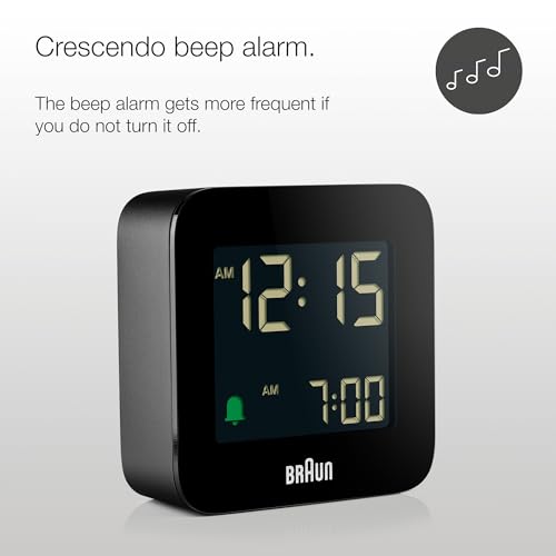 Braun Digital Travel Alarm Clock Black - BC08B