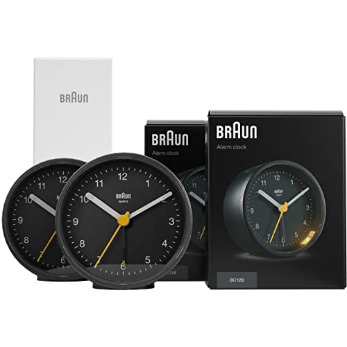 Braun Classic Analogue Alarm Clock Black - BC12B