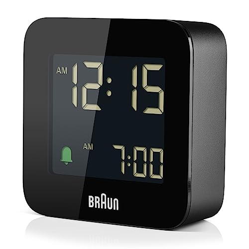 Braun Digital Travel Alarm Clock Black - BC08B