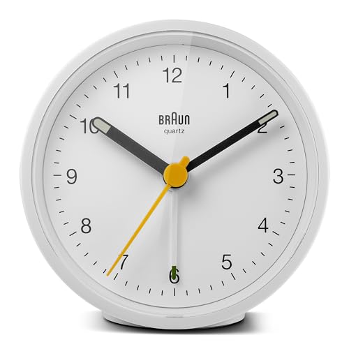 Braun Classic Analogue Alarm Clock White - BC12W