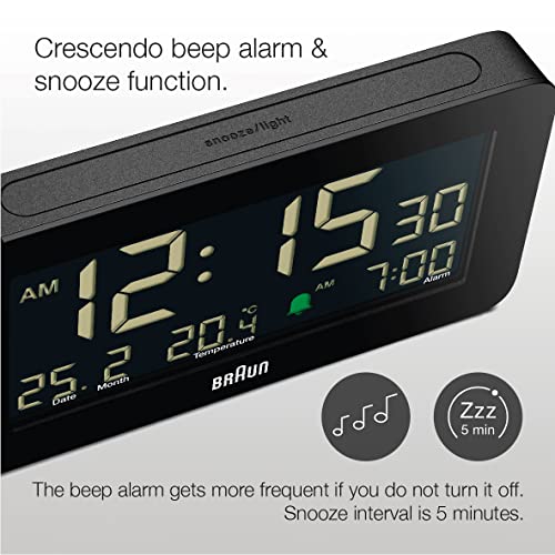 Braun Digital Alarm Clock Black - BC10B