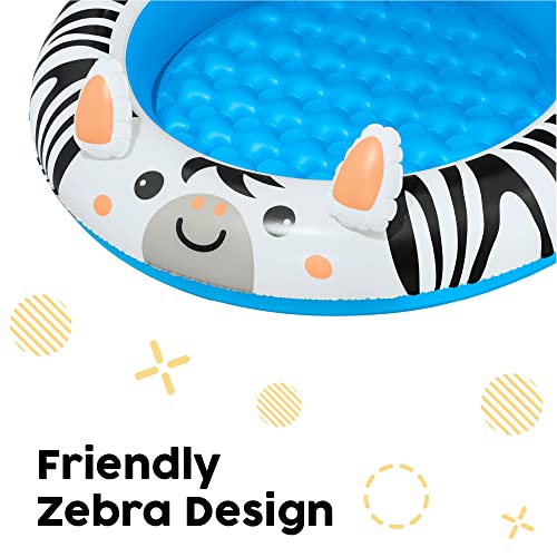 Bestway Shaded Baby Pool | Safari Fun Inflatable Play Centre, UV Sunshade, Inflatable Floor, Zebra Design, Ages 2+