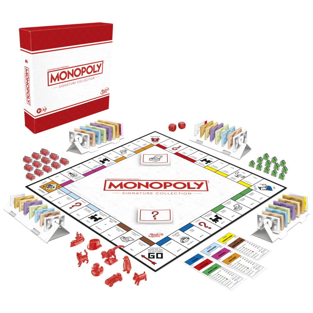 Monopoly Signature Collection Family Board Game for 2 to 6 Players, Premium Packaging and Components, Game for Ages 8+