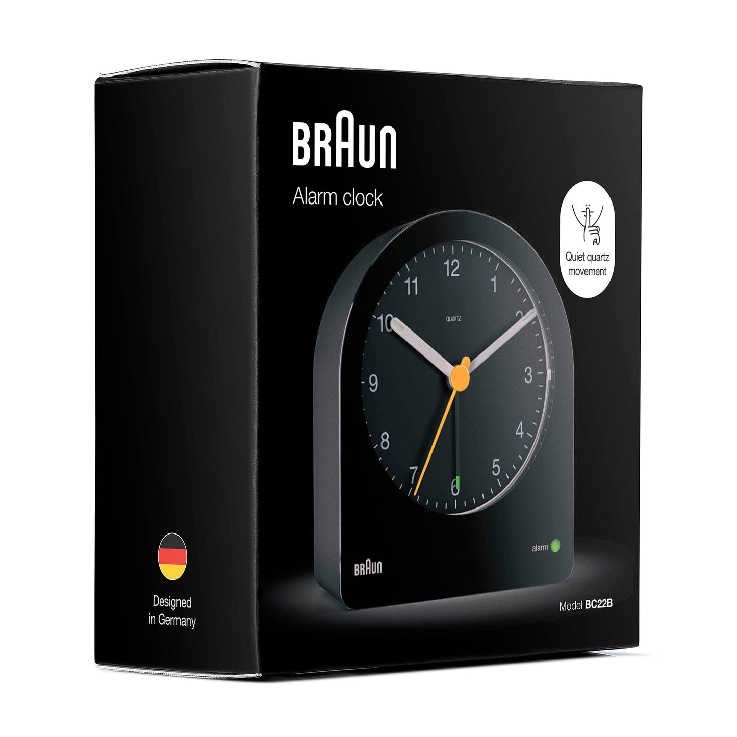 Braun Classic Analogue Alarm Clock Black - BC22B