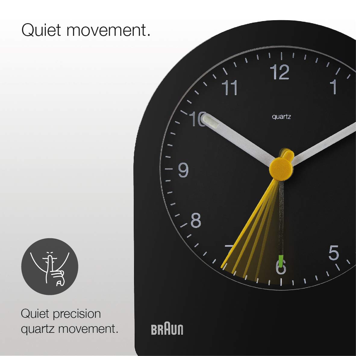 Braun Classic Analogue Alarm Clock Black - BC22B