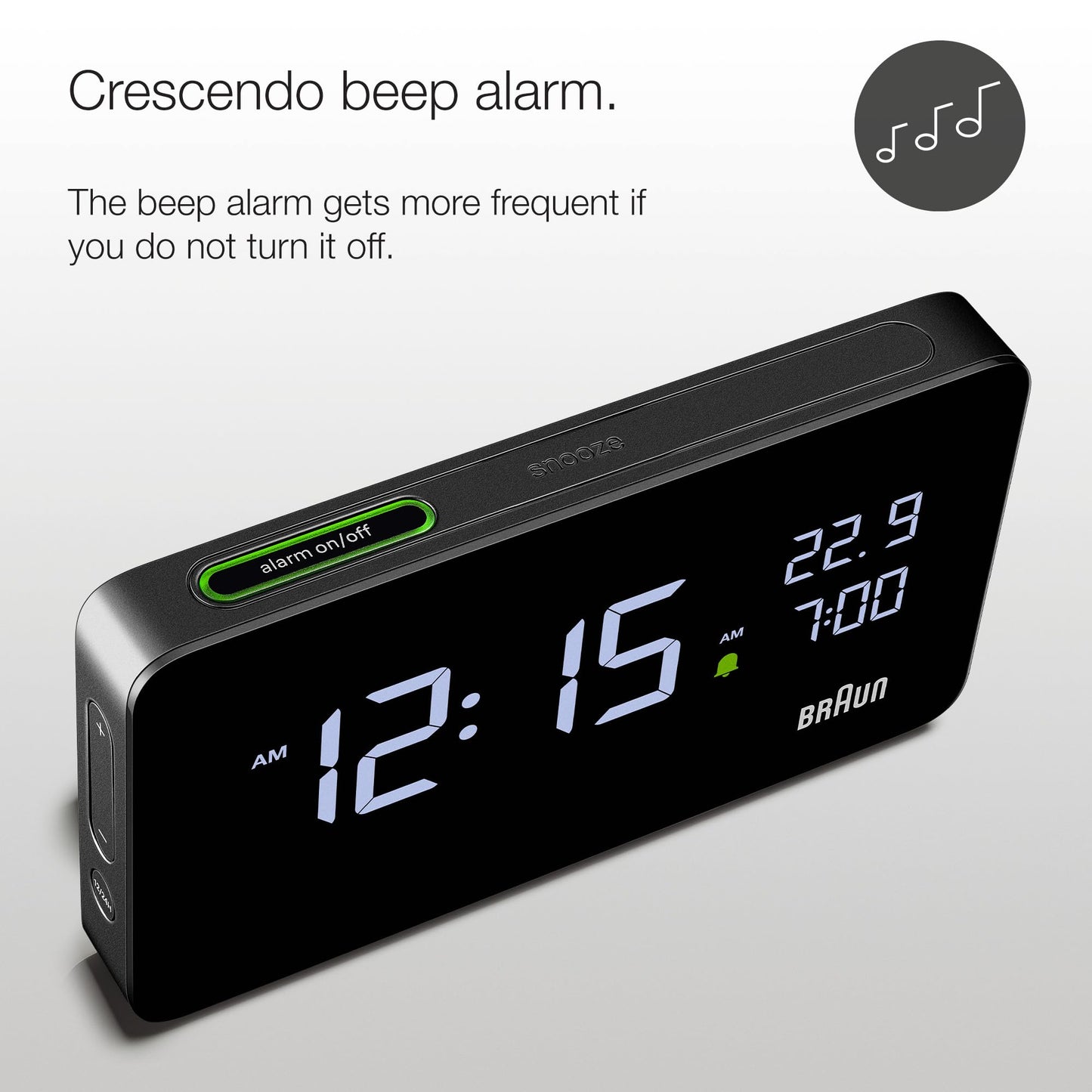 Braun Digital Alarm Clock Black - BC20B
