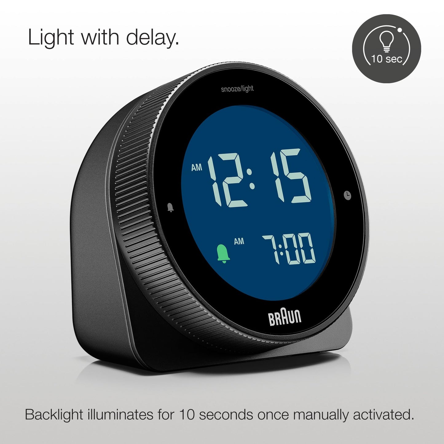 Braun Digital Alarm Clock Black - BC24B