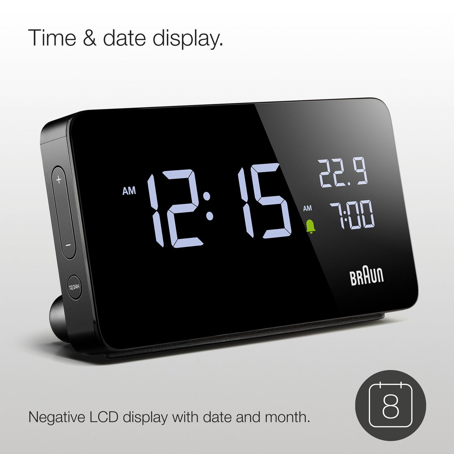 Braun Digital Alarm Clock Black - BC20B