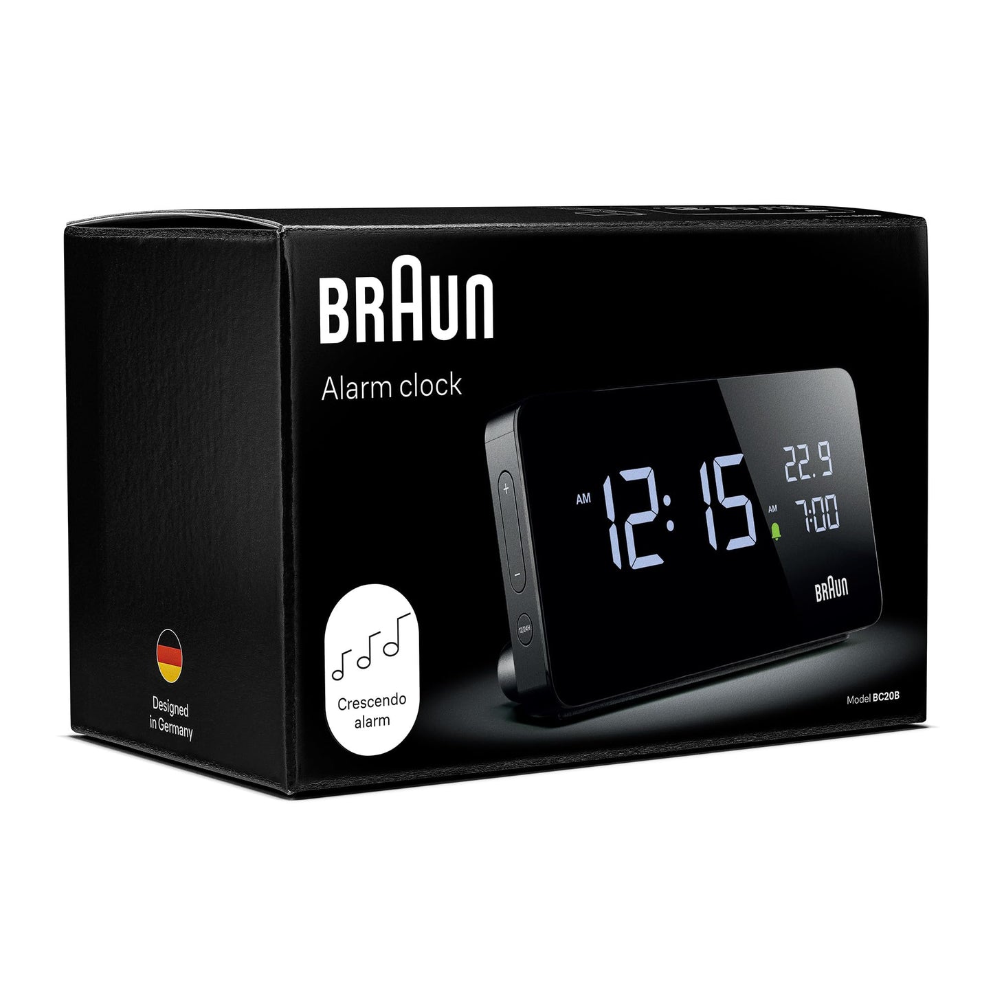 Braun Digital Alarm Clock Black - BC20B