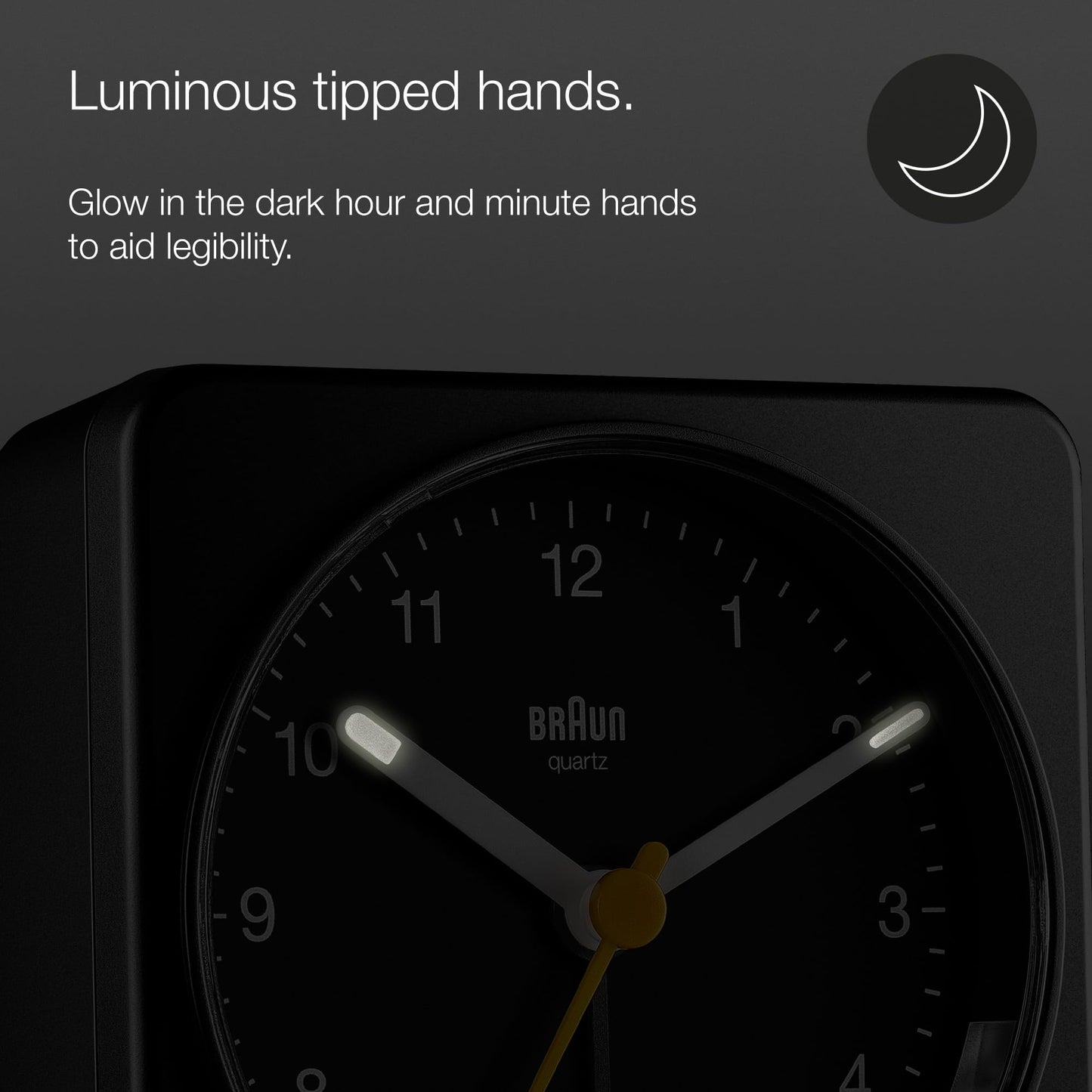 Braun Classic Analogue Alarm Clock Black - BC03B