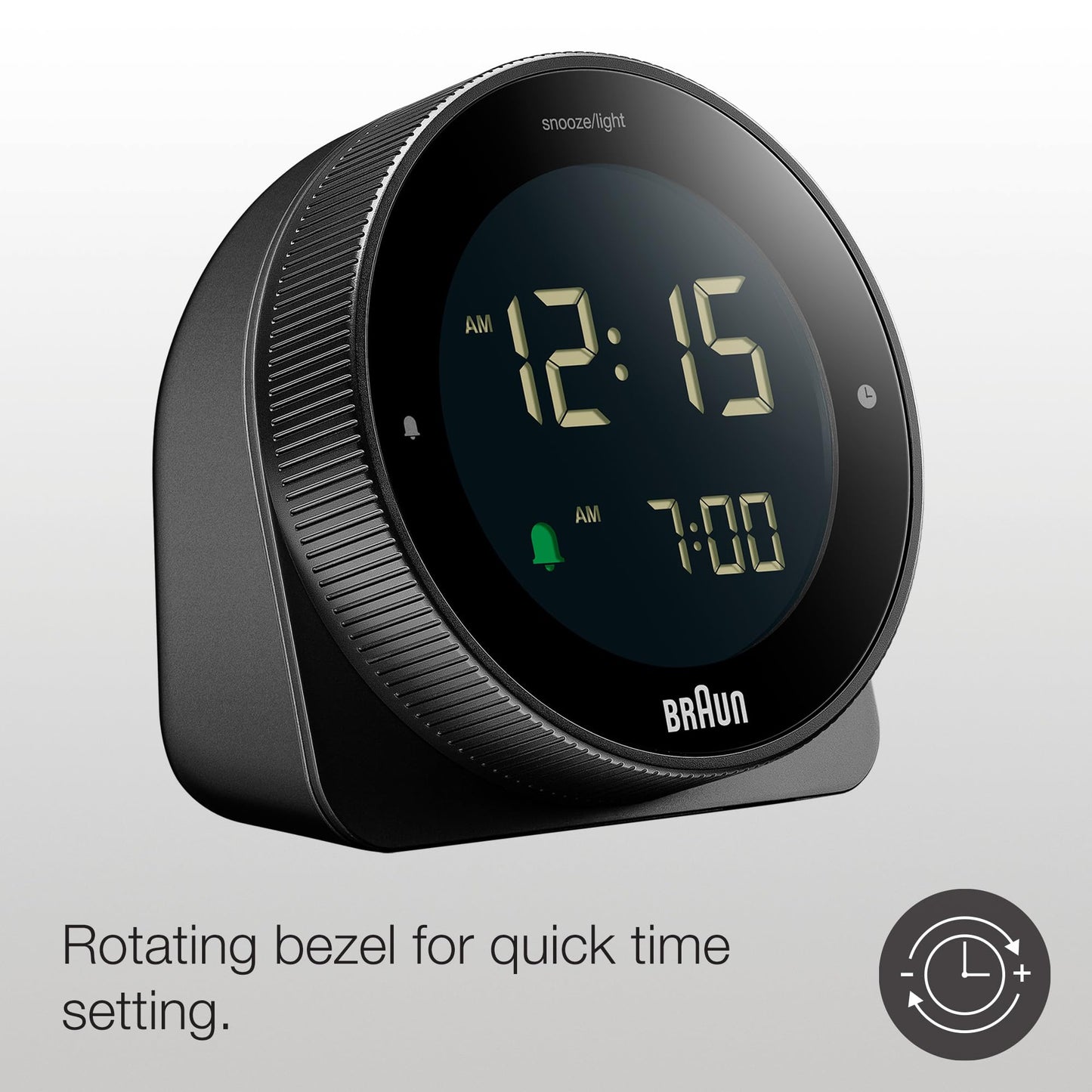 Braun Digital Alarm Clock Black - BC24B