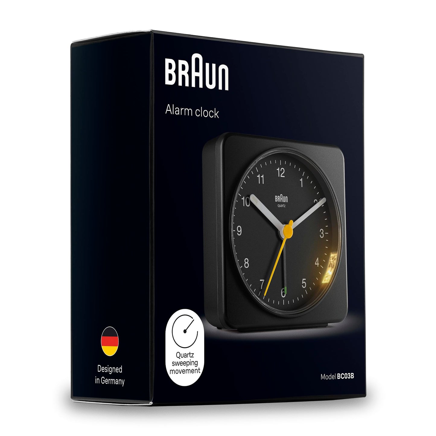 Braun Classic Analogue Alarm Clock Black - BC03B