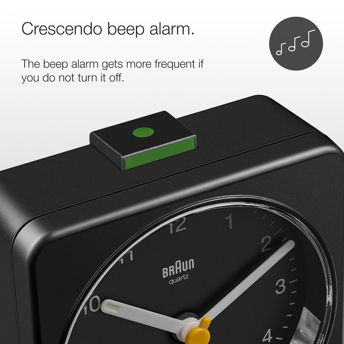 Braun Classic Analogue Alarm Clock Black - BC03B