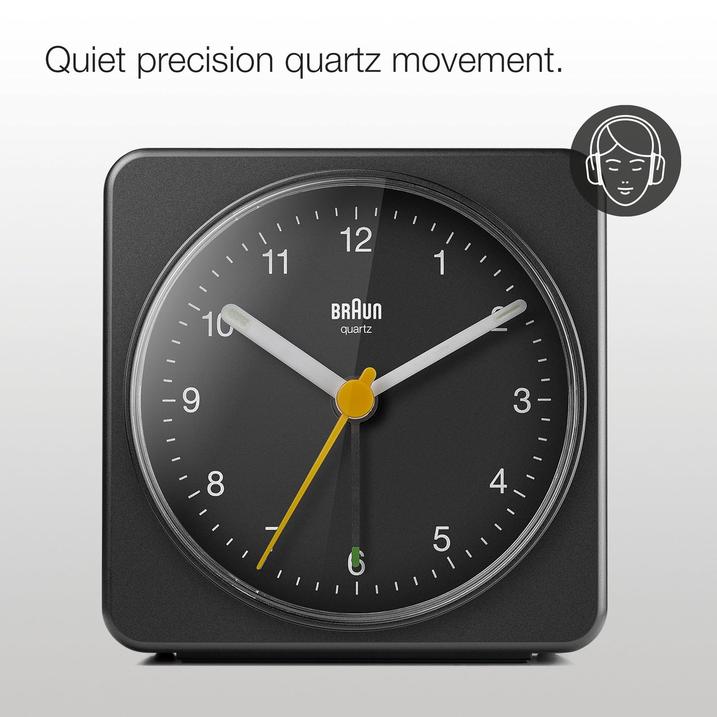 Braun Classic Analogue Alarm Clock Black - BC03B