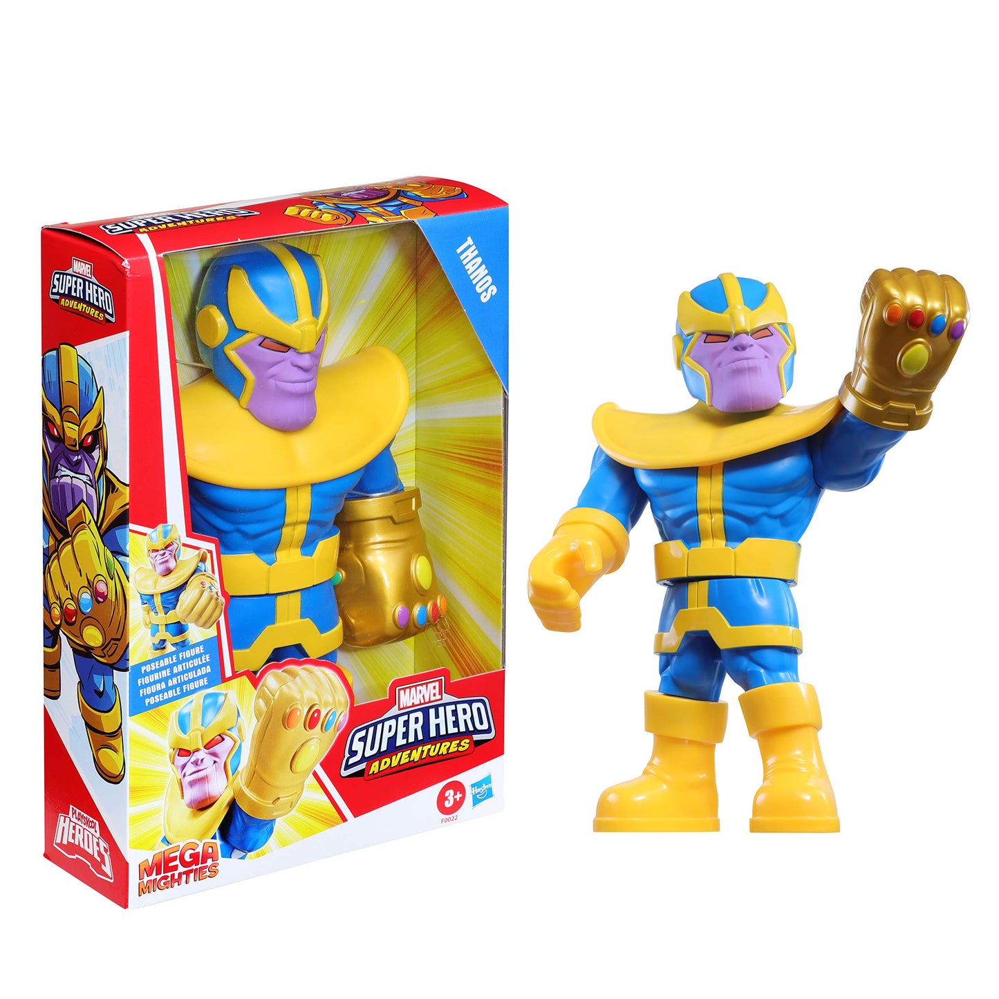 Playskool Heroes Mega Mighties Marvel Super Hero Adventures Thanos, Collectible 25-cm Action Figure, Toys for Children Aged 3 and Up