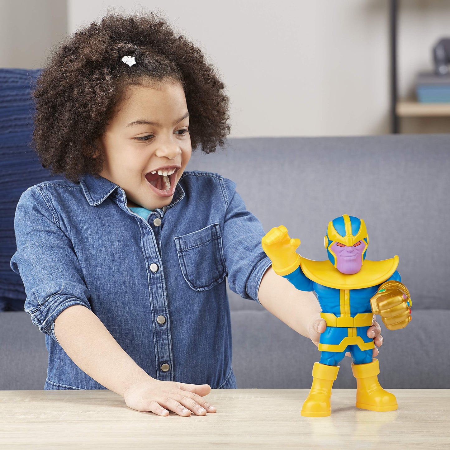 Playskool Heroes Mega Mighties Marvel Super Hero Adventures Thanos, Collectible 25-cm Action Figure, Toys for Children Aged 3 and Up